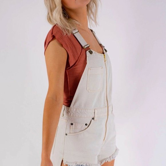 Free People Sunkissed Denim Short Overalls - Picture 3 of 5
